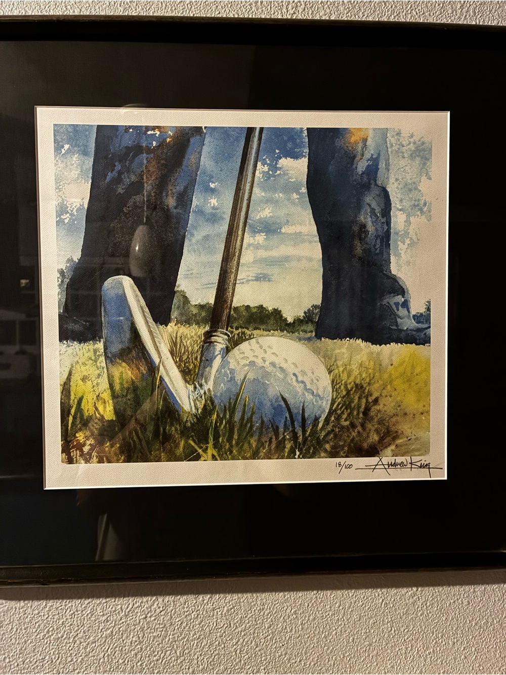 Framed Golf Wall Art Signed Limited Edition 18/100 Golfer Decor Office Art - Picture 2 of 4